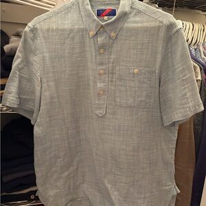 Best made co Blue/white pullover Button Shirt. Men’s medium. USA made